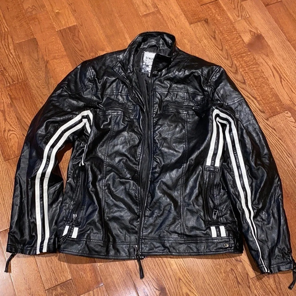 Redsquad men vegan leather  biker jacket L - Picture 3 of 10